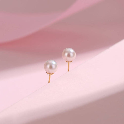 3-6mm Mini Akoya Pearl Button Stud Earrings - House Of Pearls